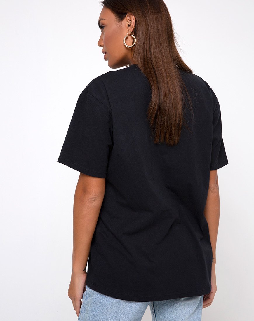 Oversized Basic T-shirt in 'Ik dacht dat ik droomde' Zwart van Motel