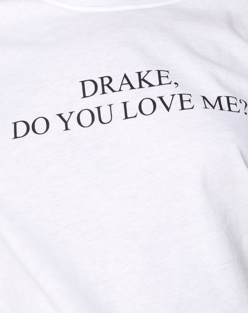 Afbeelding van Oversize Basic T-shirt in Wit Drake Do You Love Me