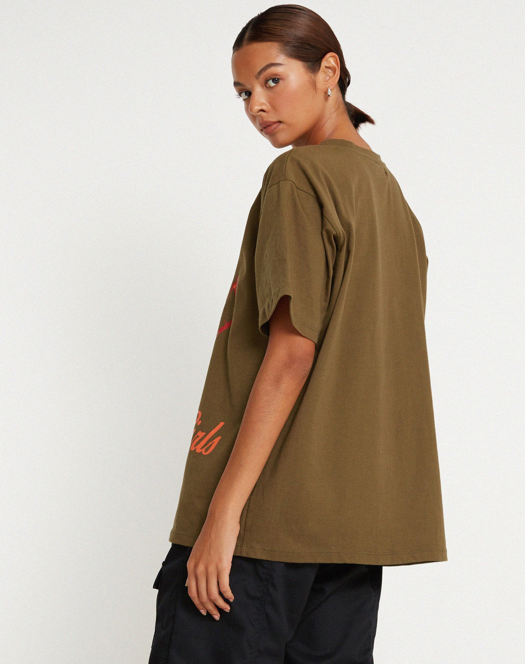 Oversized Basic T-shirt in Khaki Meisjes Meisjes Meisjes