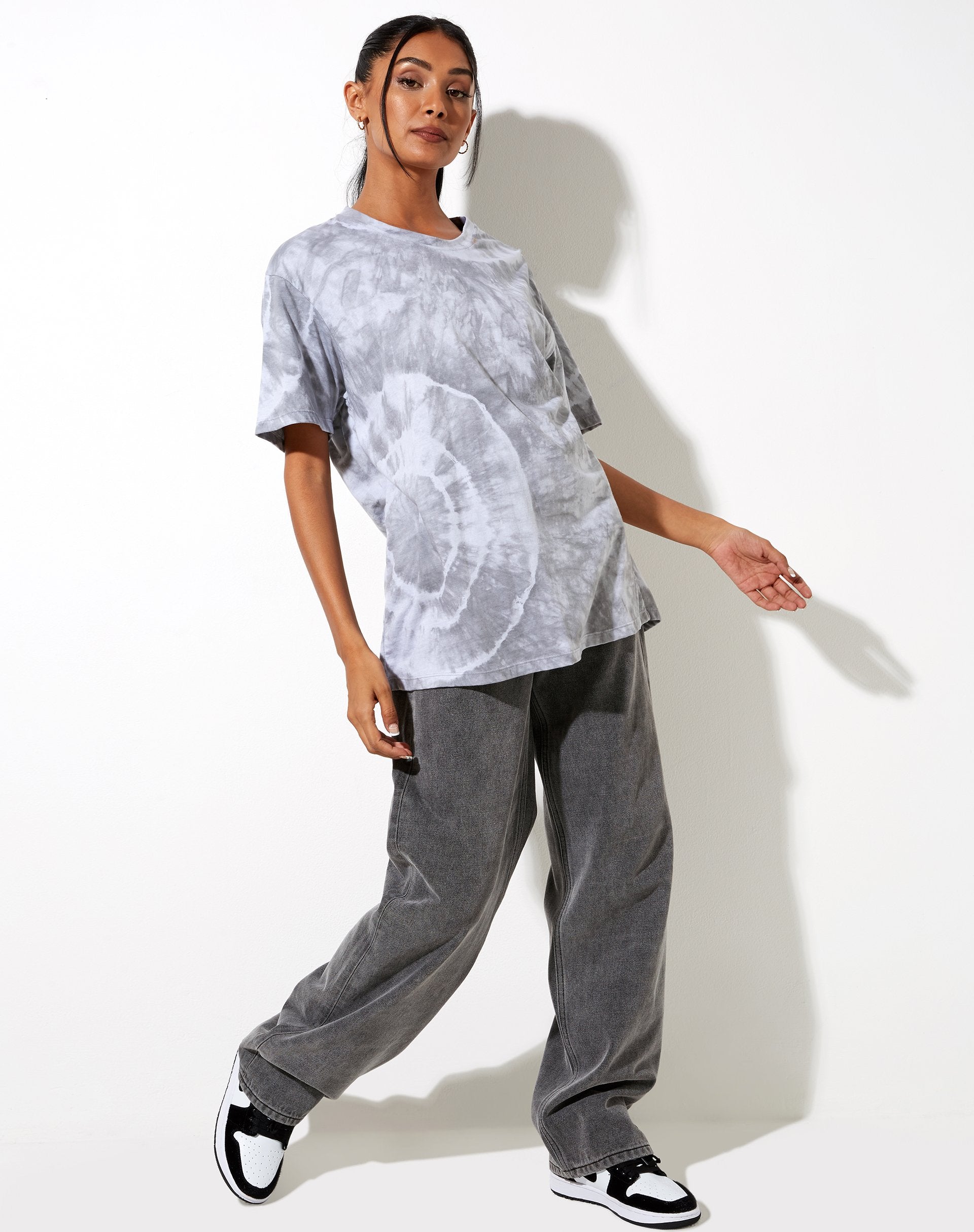 Afbeelding van Oversize Basic T-shirt in Lunar Rock Radial Tie Dye