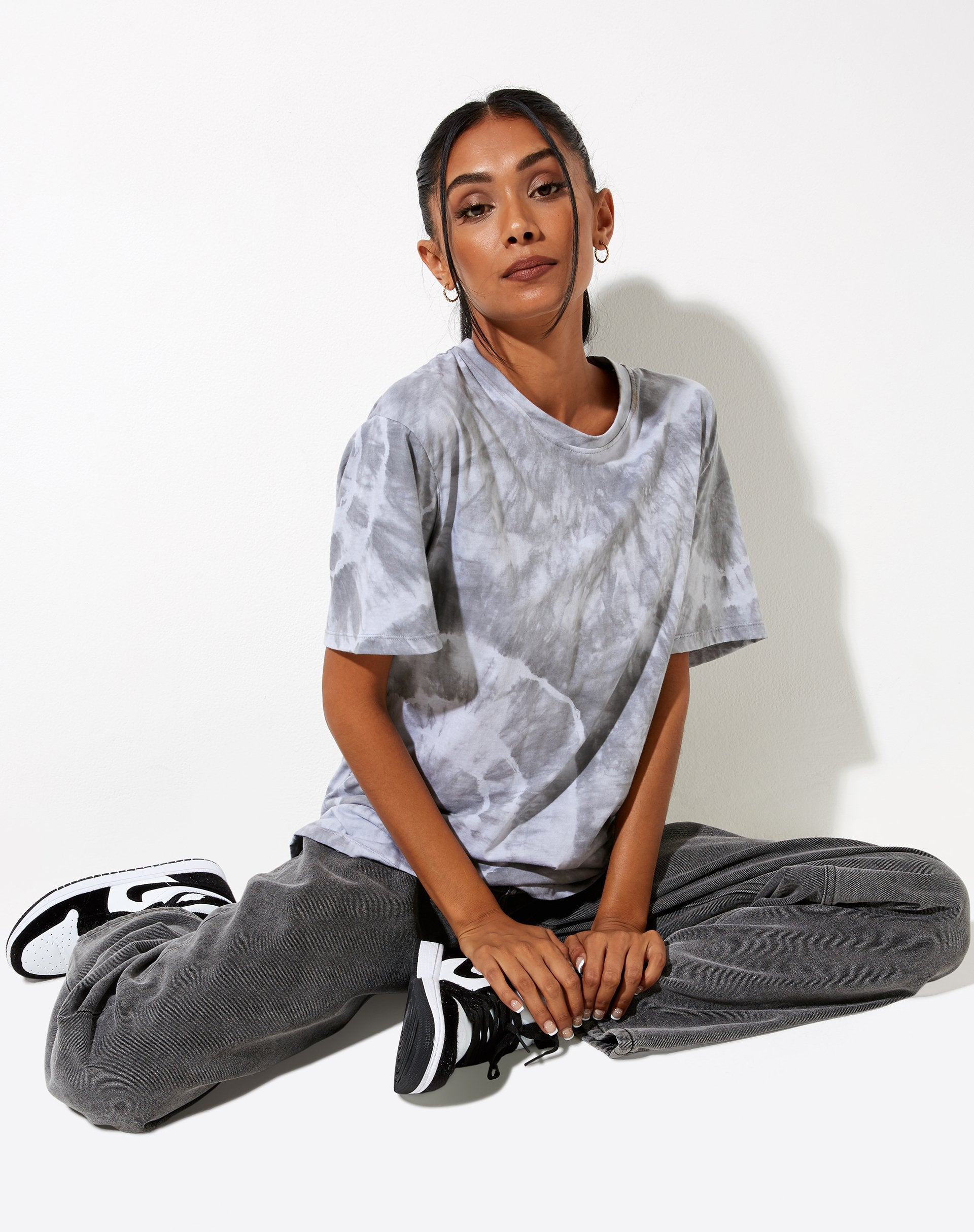 Afbeelding van Oversize Basic T-shirt in Lunar Rock Radial Tie Dye
