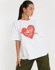 Afbeelding van Oversize Basic Tee in White Motel Angel