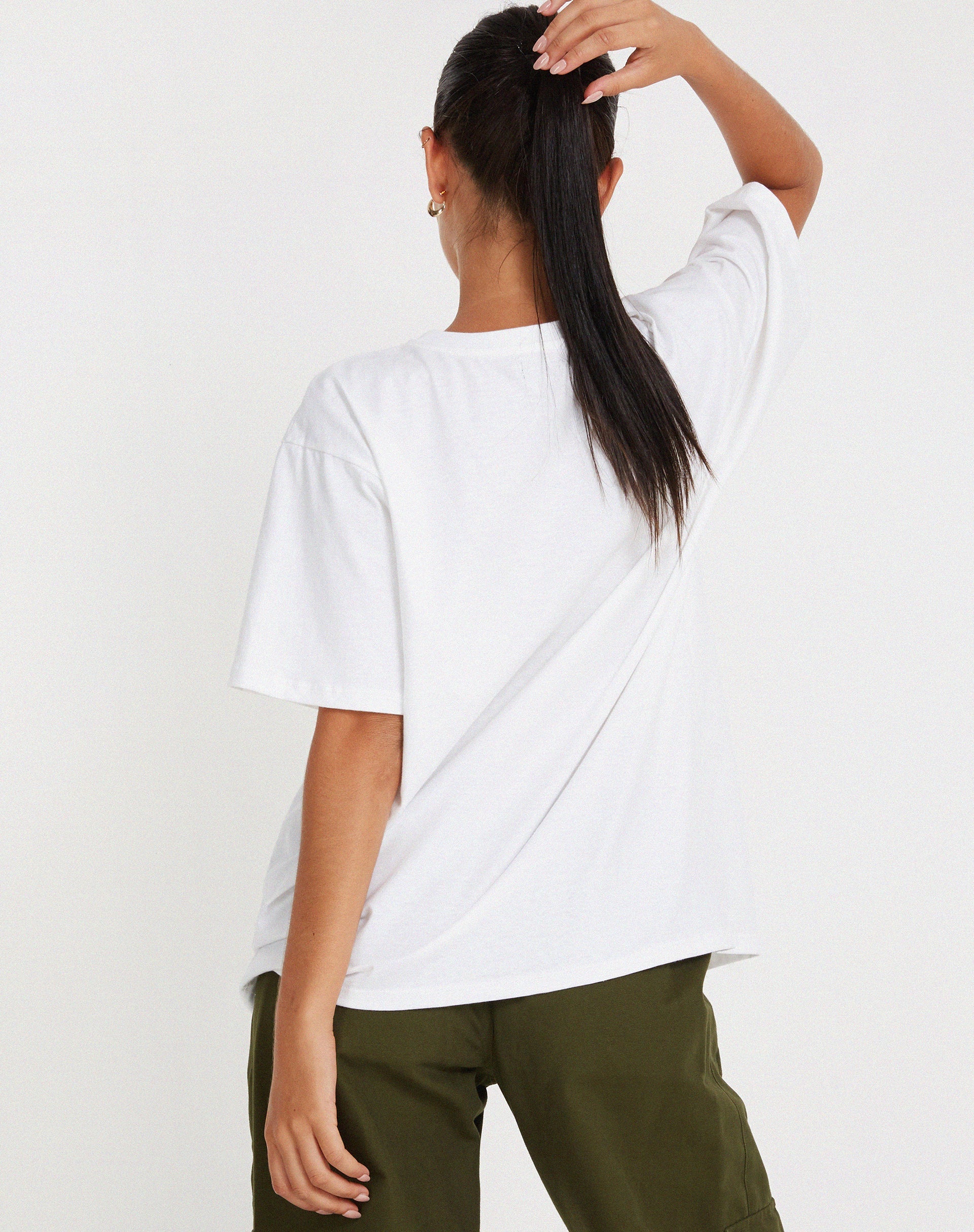 Afbeelding van Oversize Basic Tee in White Motel Angel