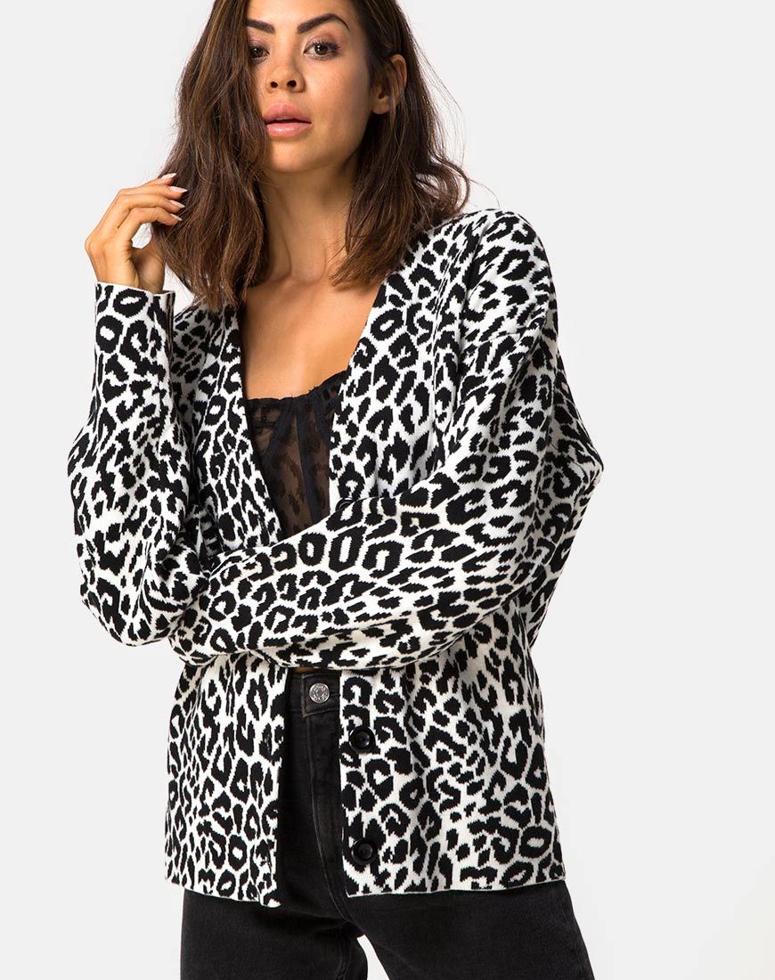 Oversized vest in dierenbreiwerk