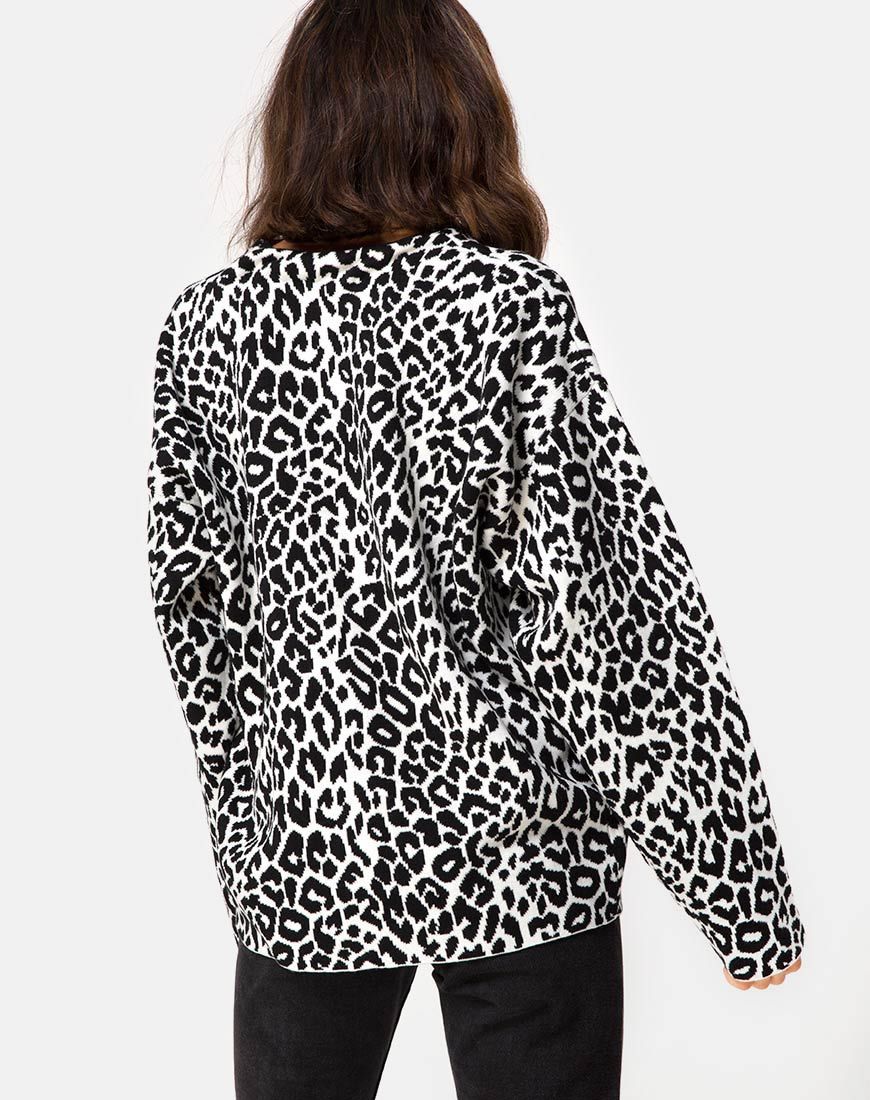 Oversized vest in dierenbreiwerk