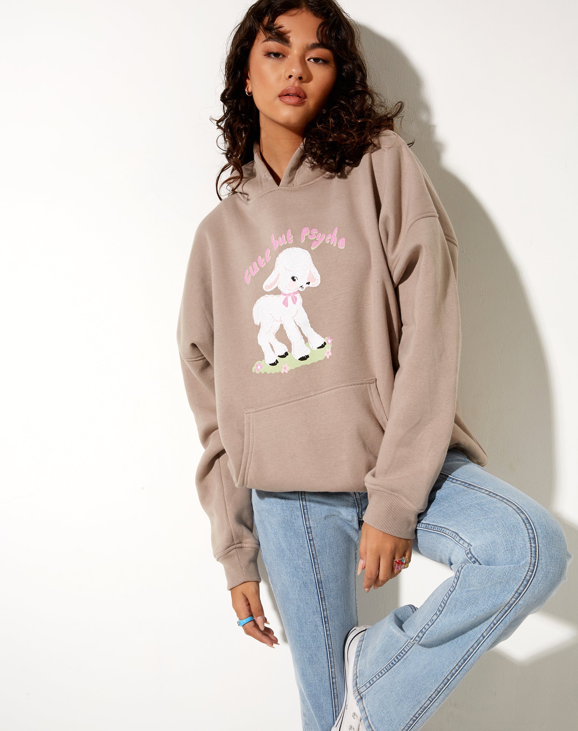 Afbeelding van Oversize Hoodie in Mushroom Cute But Psycho