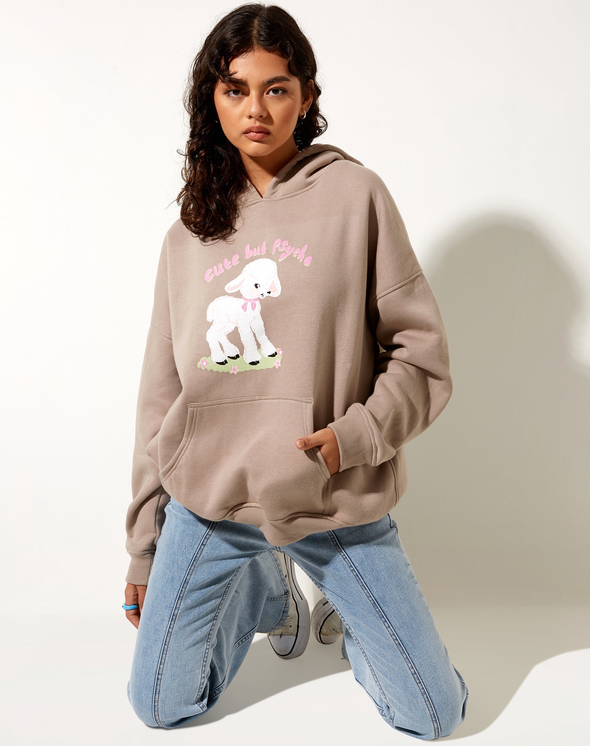 Afbeelding van Oversize Hoodie in Mushroom Cute But Psycho