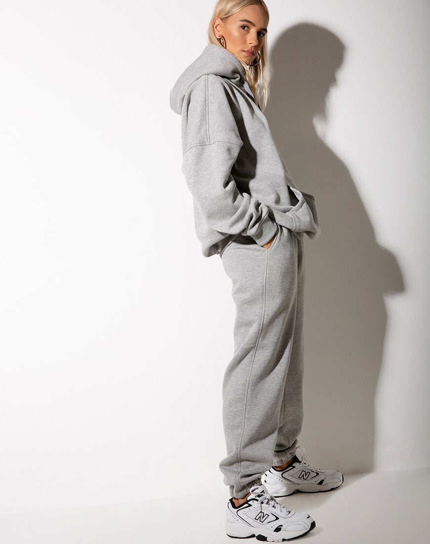 Afbeelding van Oversize Hoody in Greymarl Motel Barcode Embro