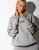 Afbeelding van Oversize Hoody in Greymarl Motel Barcode Embro
