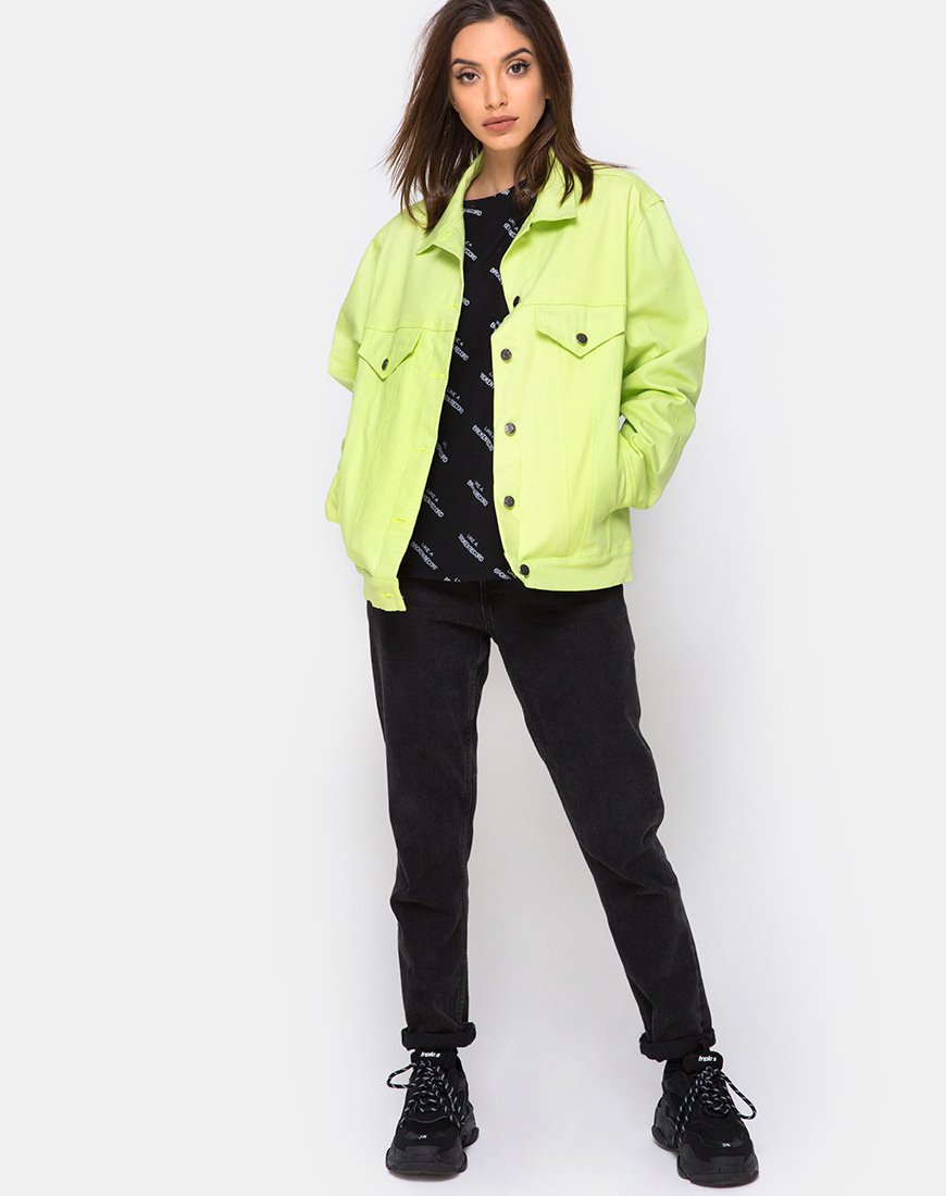 Afbeelding van Denim oversized jas in Lime
