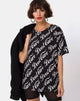 Afbeelding van Oversize Basic T-shirt in Zwart Don't Care Full Print van Mote