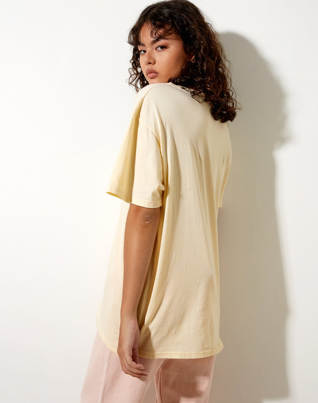 Oversized Basic Tee in Buttercream Pearl Sands