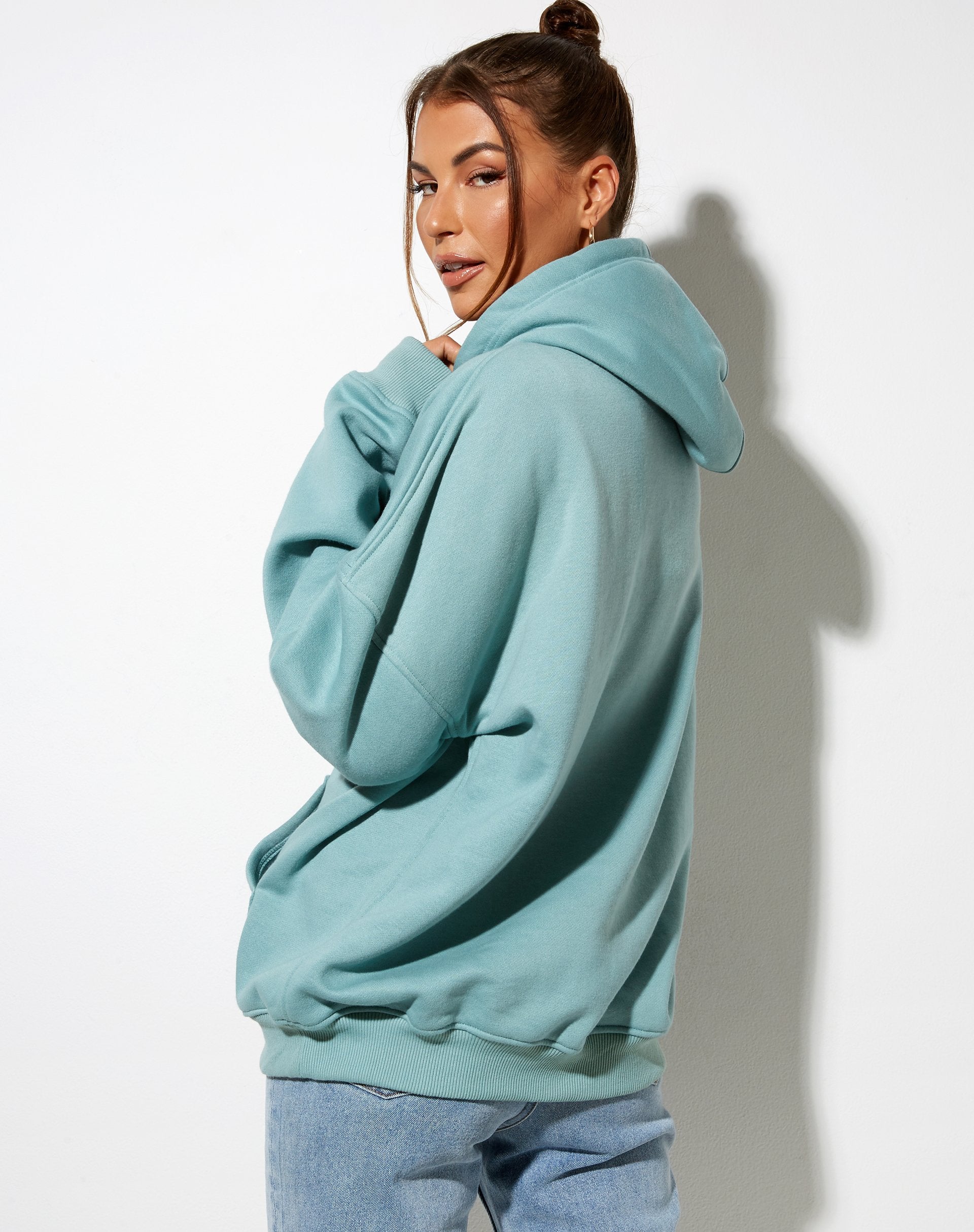 Afbeelding van Oversize Hoodie in Seafoam Angel Embro
