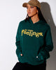 Afbeelding van Oversize Hoody in Bottle Green Too Many Feelings