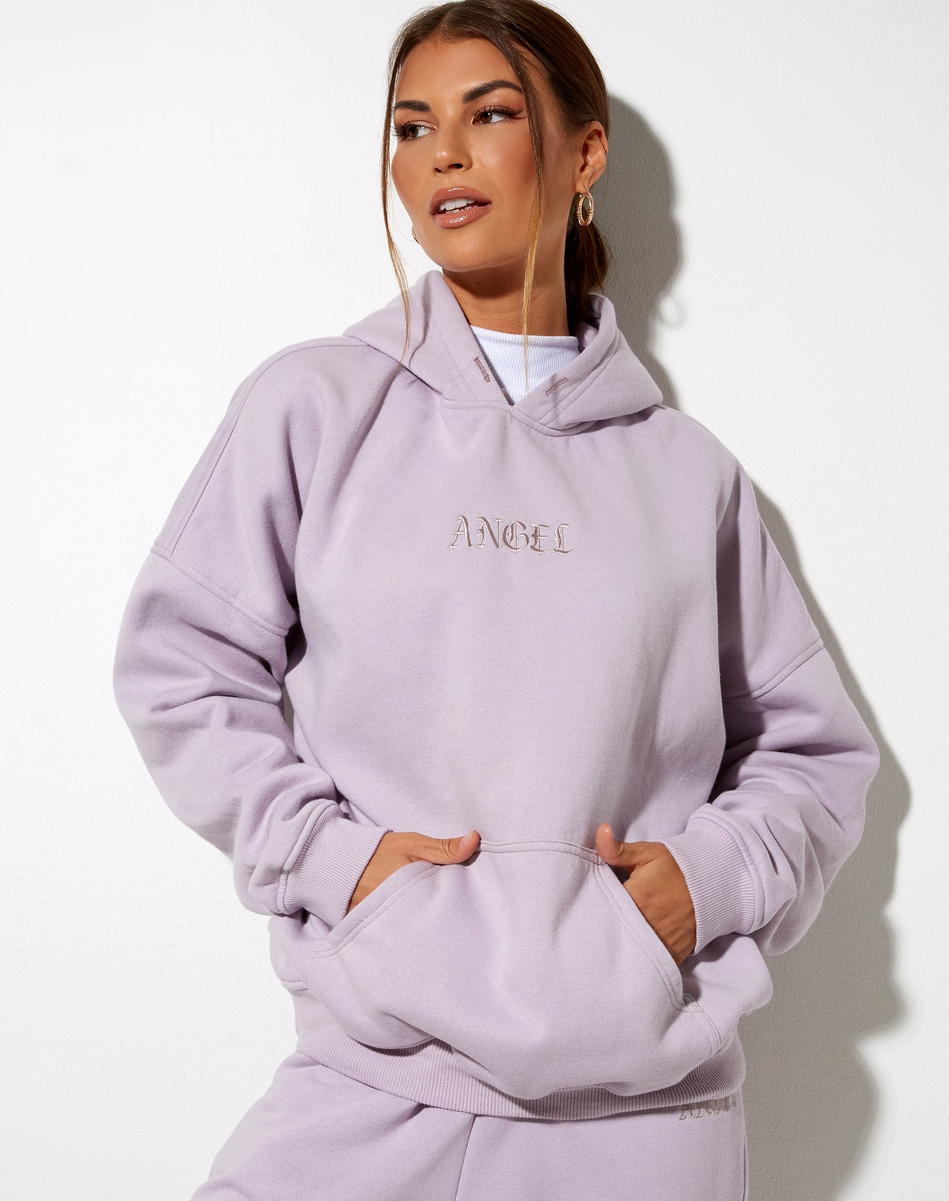 Afbeelding van Oversize Hoodie in Violet Angel Embro