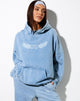 Afbeelding van Oversize Hoodie in Washed Blue Angel Energy Wings