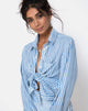 Afbeelding van Oxford overhemd in Basic streep blauw en wit