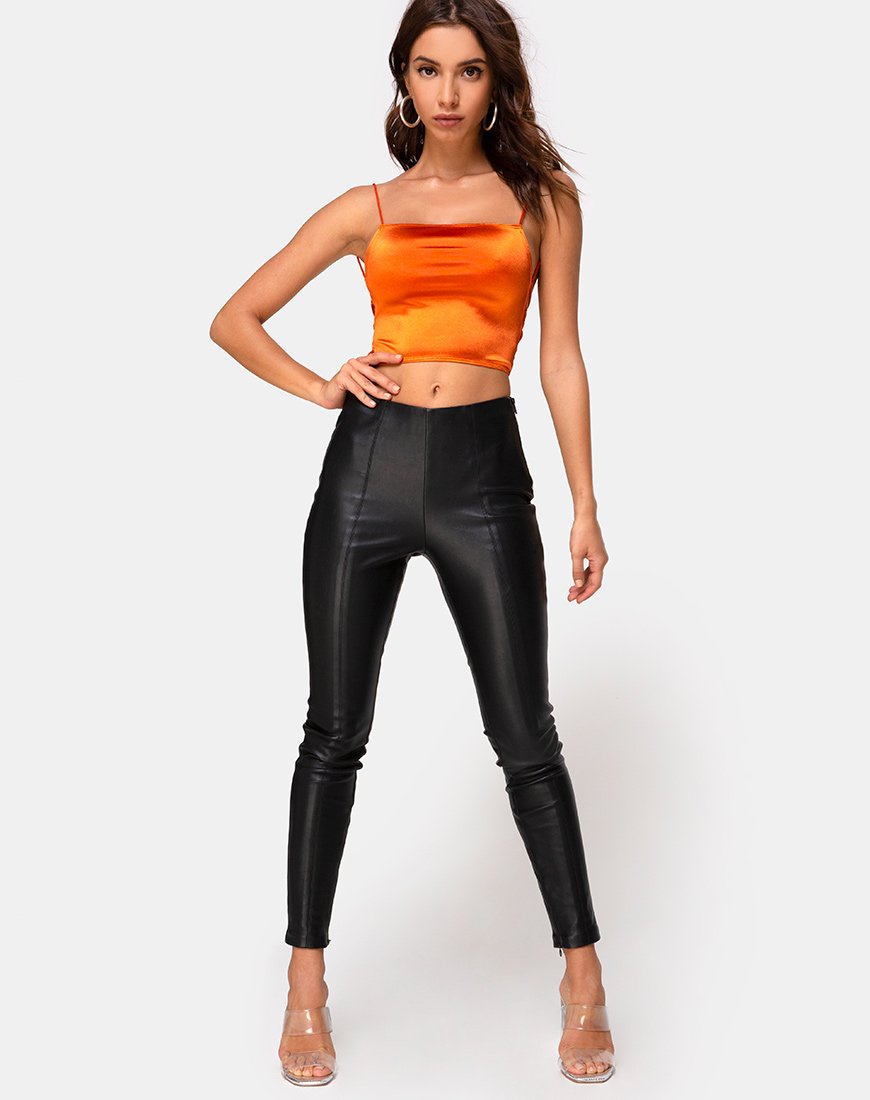 Afbeelding van Ozka Crop Top in Satijn Zout Karamel