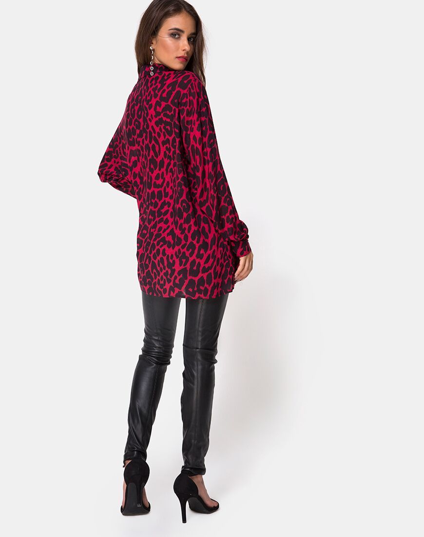 Afbeelding van Disam Overhemd in Oversized Jaguar Rood