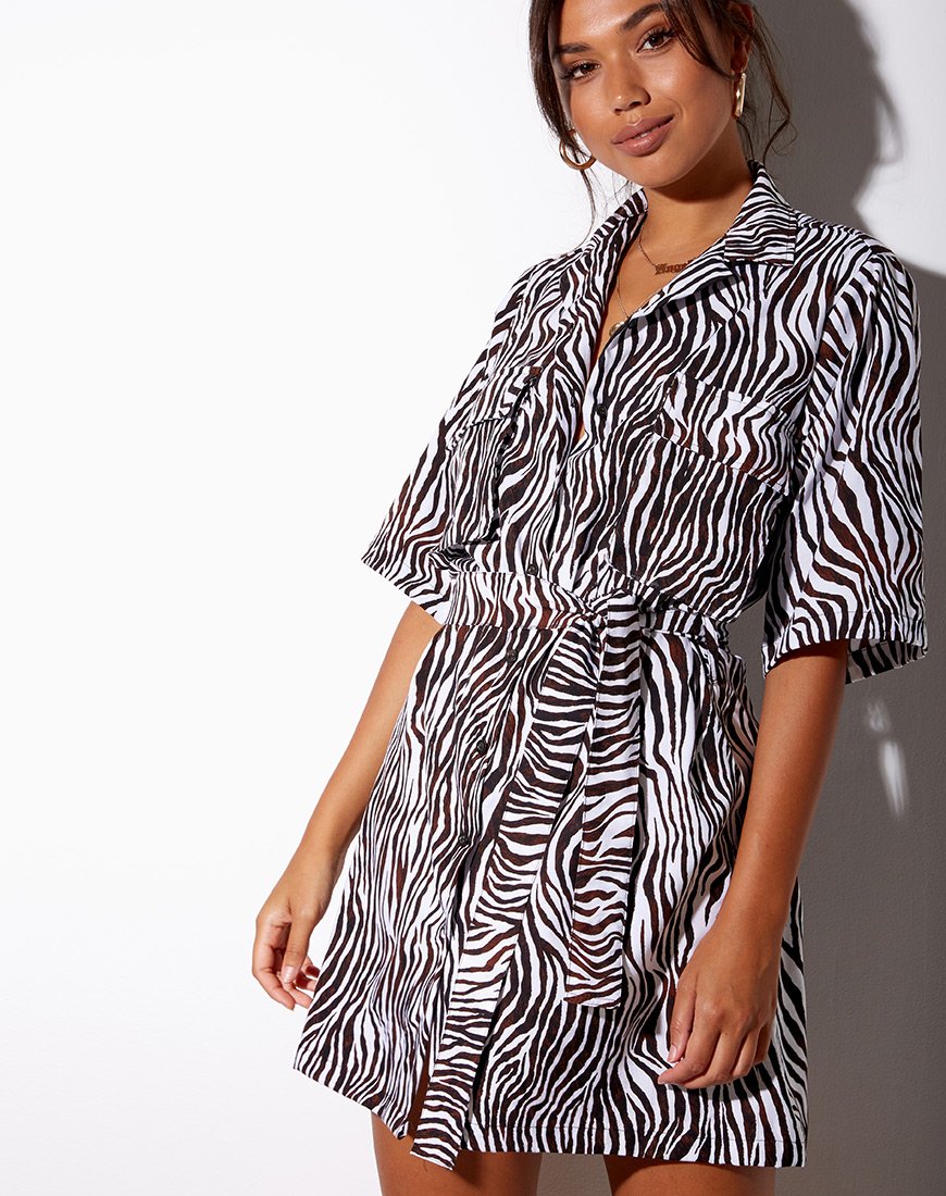 Pamela Overhemdjurk in Zebra Verticaal
