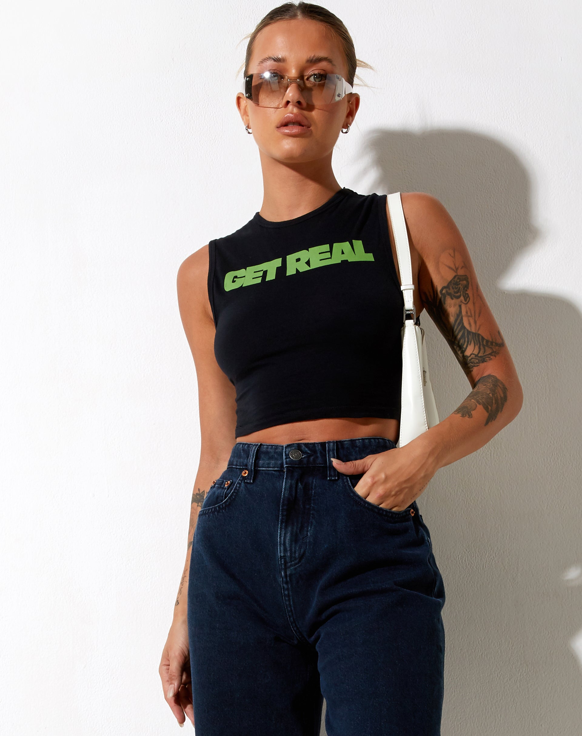 Afbeelding van Gimon Crop Top in Zwart Get Real