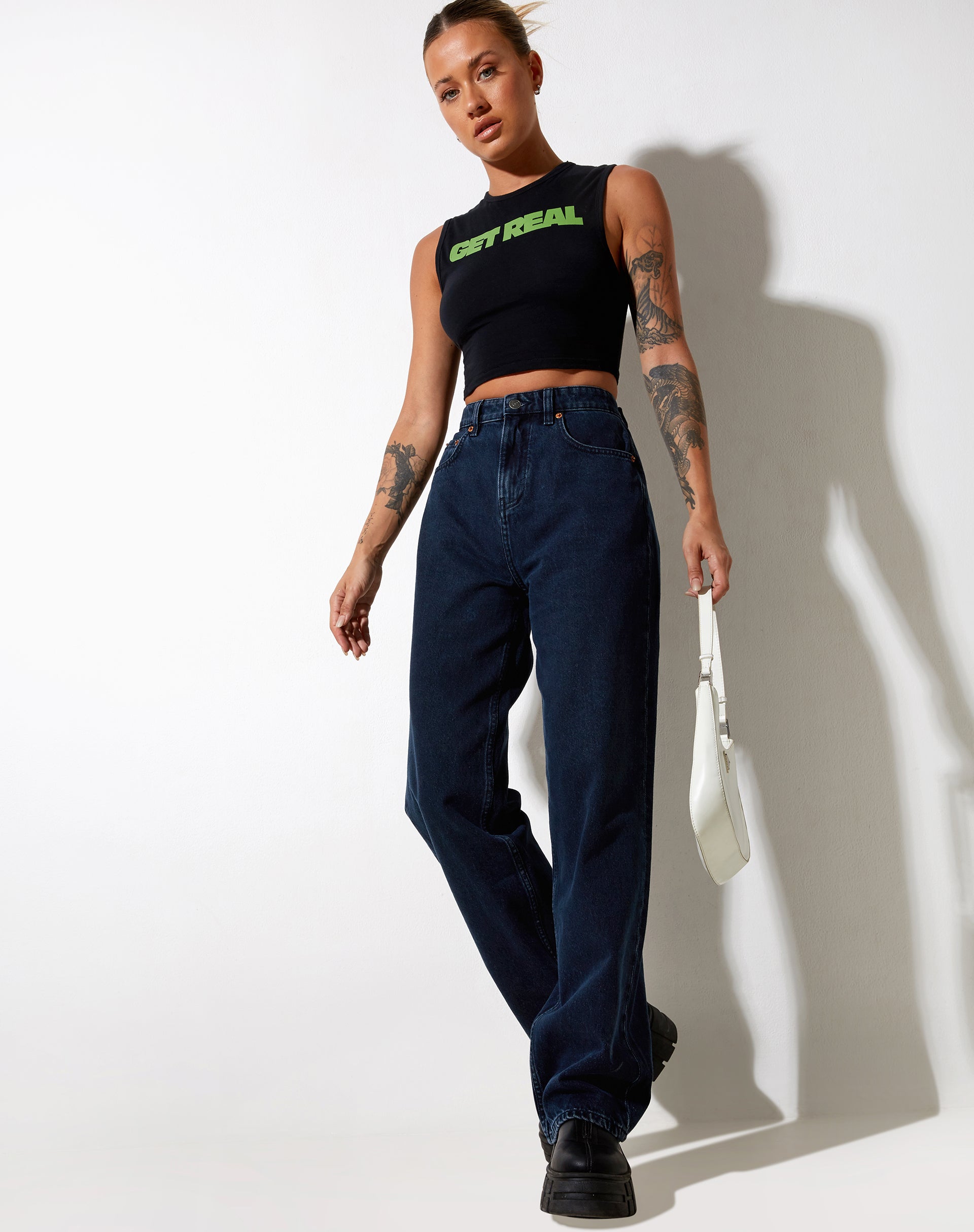 Afbeelding van Gimon Crop Top in Zwart Get Real