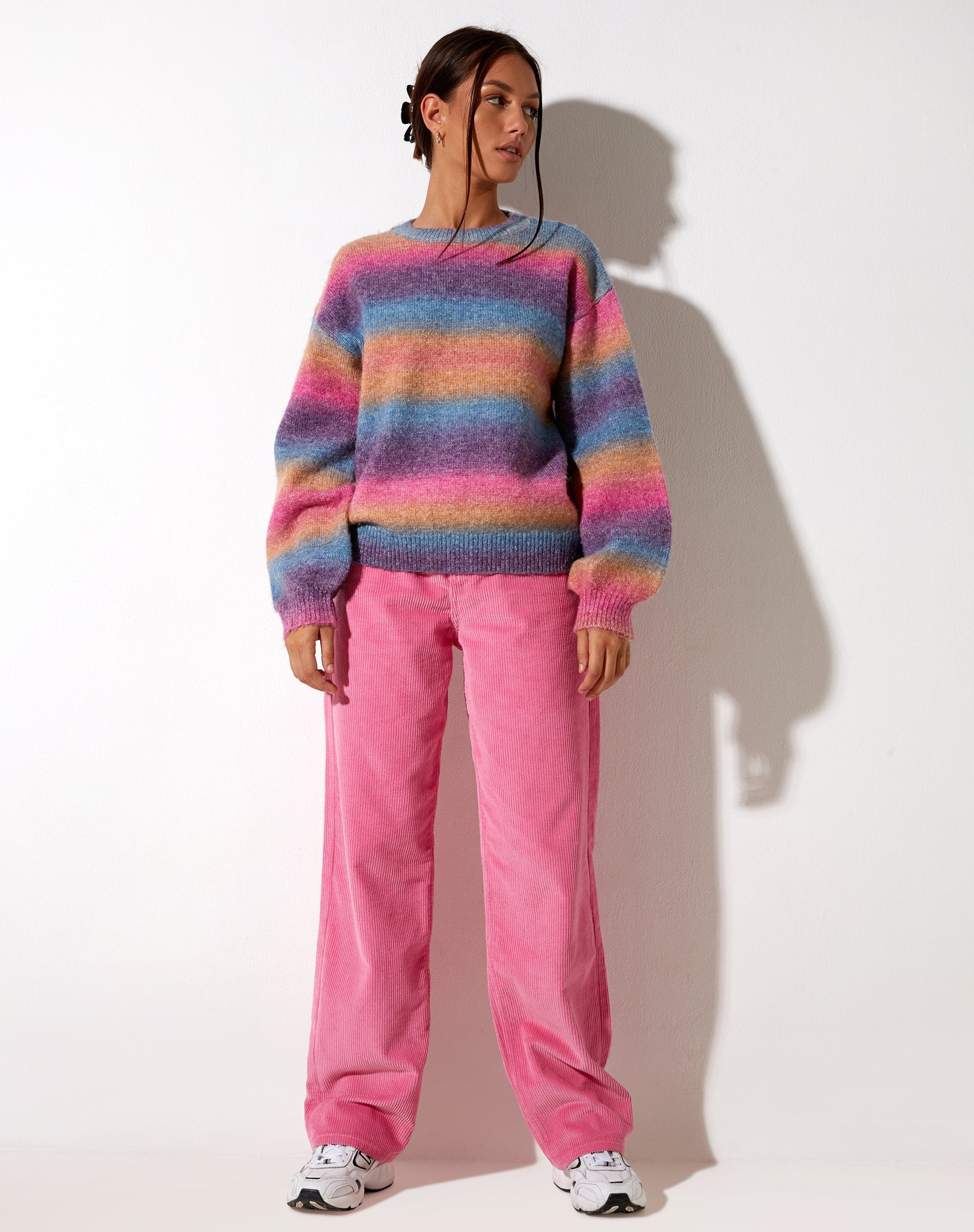 Afbeelding van Parallel broek in koord Bubblegum roze