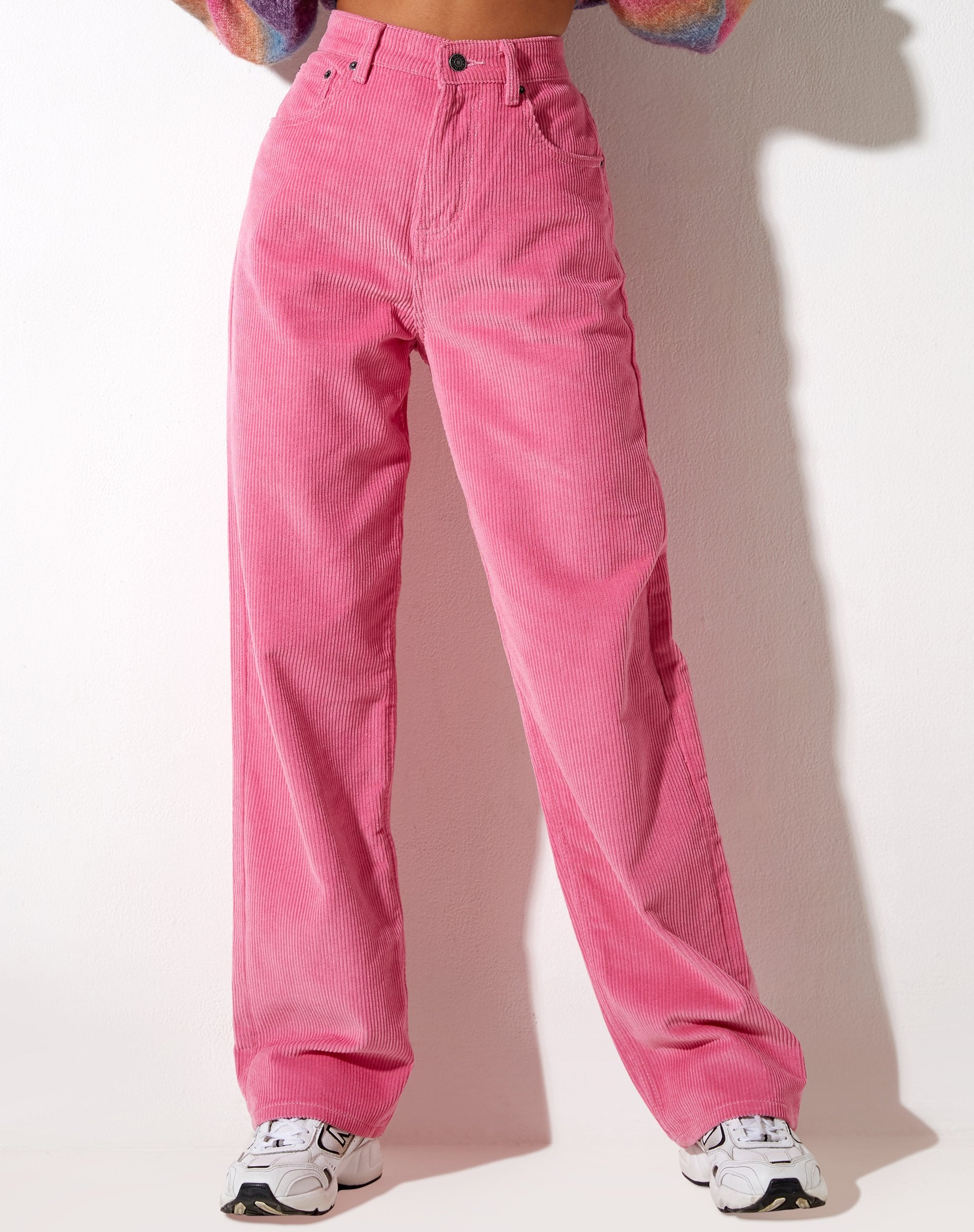 Afbeelding van Parallel broek in koord Bubblegum roze