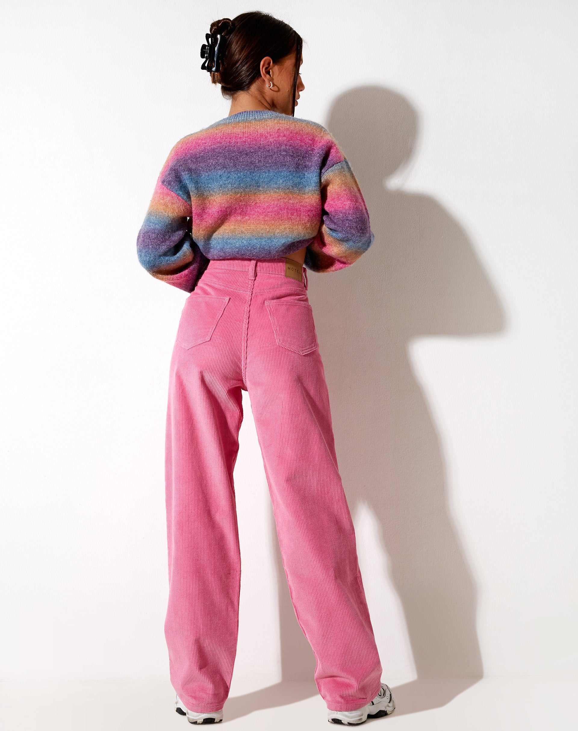 Afbeelding van Parallel broek in koord Bubblegum roze