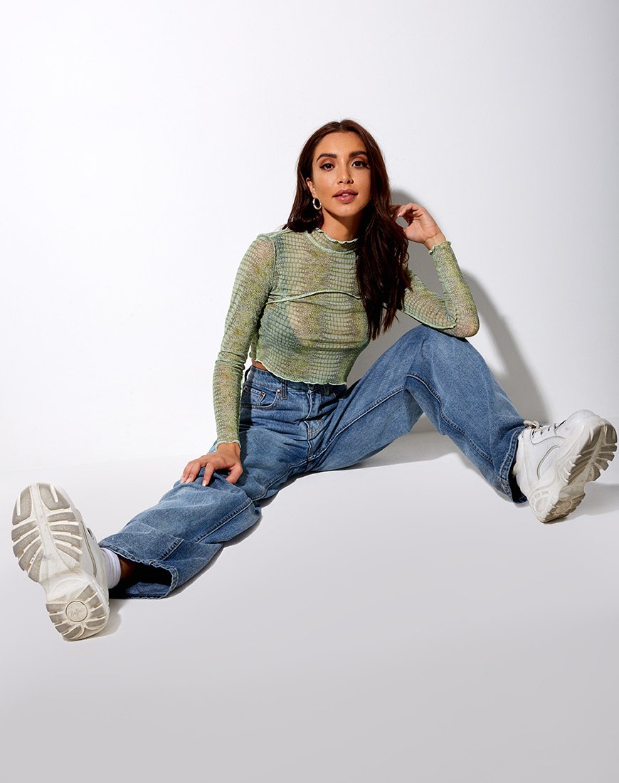 Afbeelding van Paria Top in Lime Croc