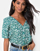 Afbeelding van Parki Top in Floral Field Green