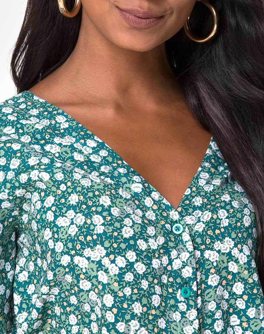 Afbeelding van Parki Top in Floral Field Green