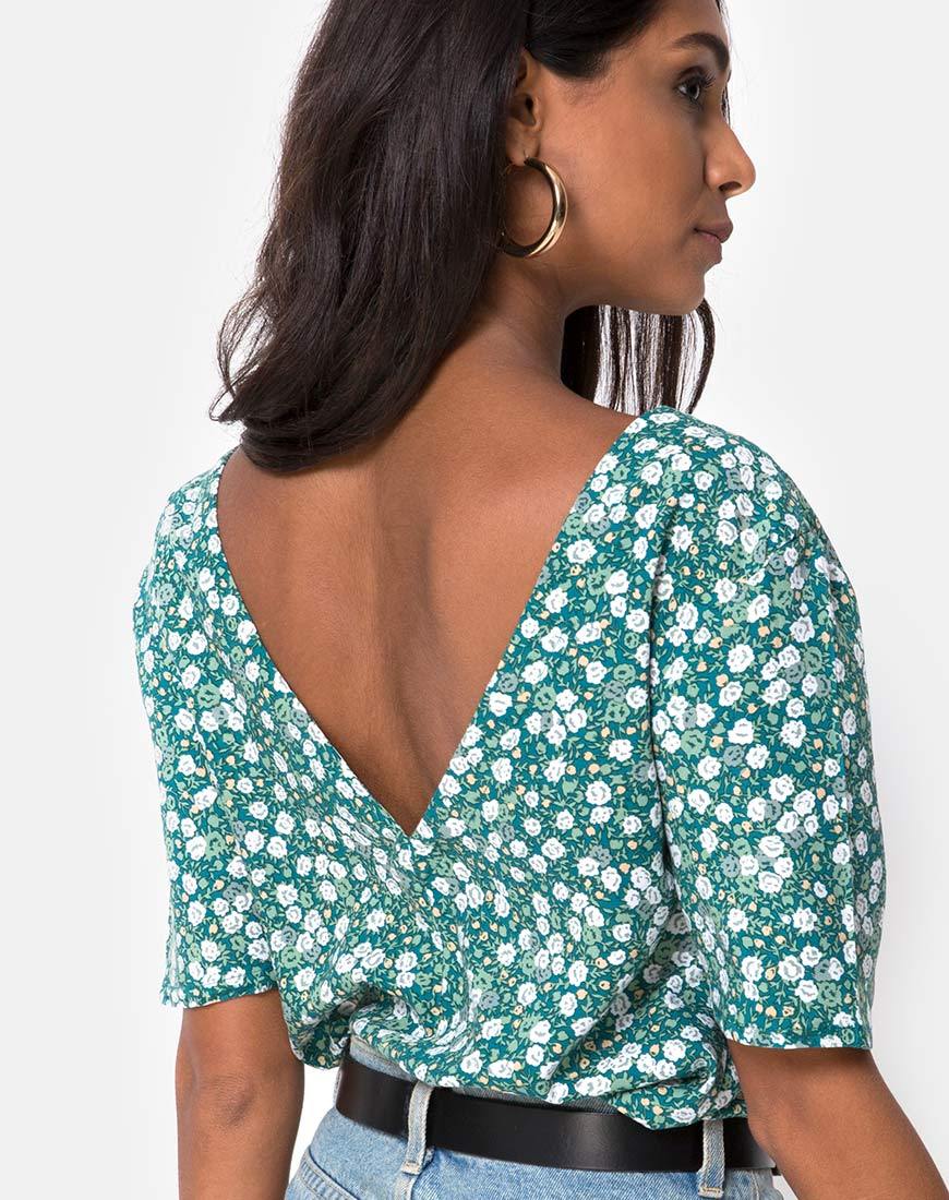 Afbeelding van Parki Top in Floral Field Green