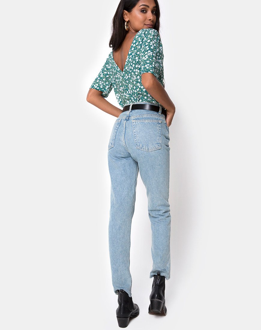 Afbeelding van Parki Top in Floral Field Green