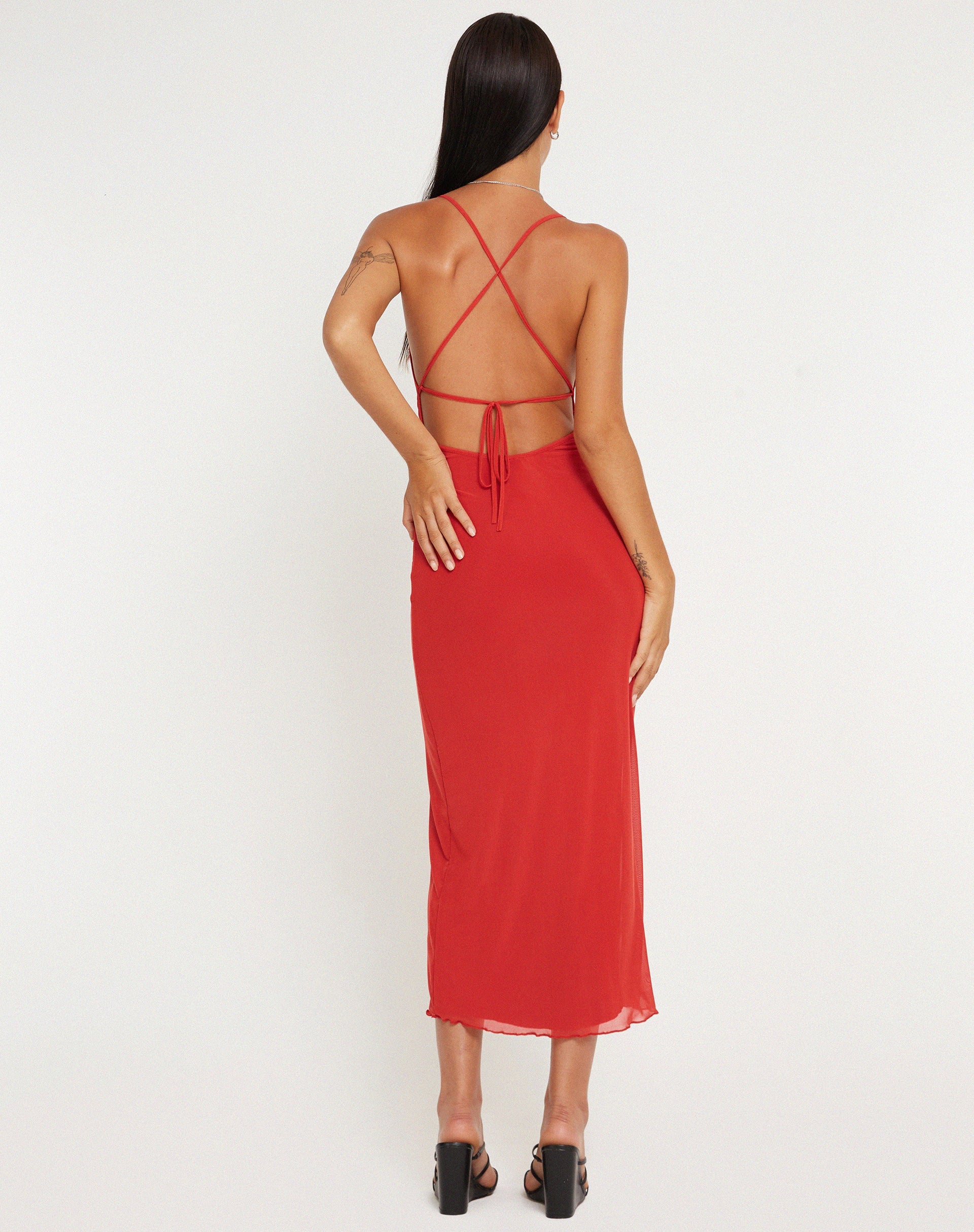 Afbeelding van Pavira Maxi Dress in Rode Klei