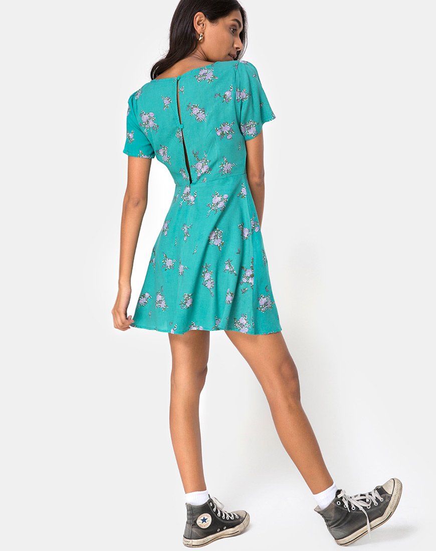 Afbeelding van Peky Babydoll Jurk in Soi Rose Groen