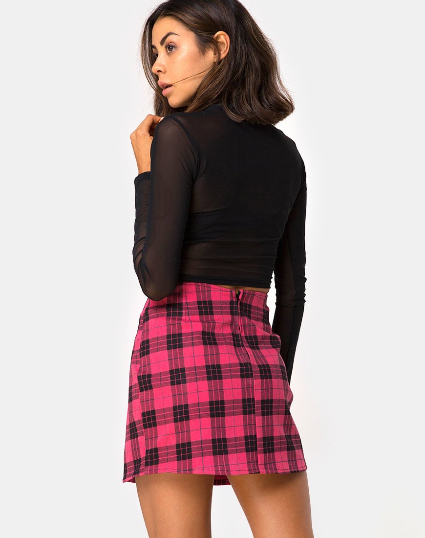 Afbeelding van Pelmet Rok in Winter Ruit Rood / Zwart