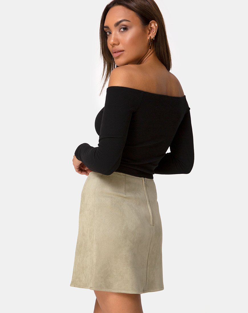 Afbeelding van Pelmo rok in Suede Khaki