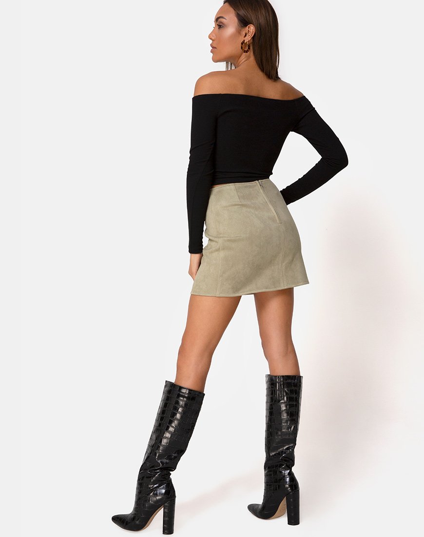 Afbeelding van Pelmo rok in Suede Khaki