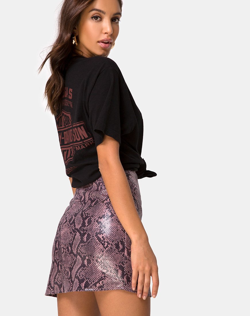 Pelmo minirok in slangenmauve
