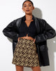 Afbeelding van Pelmo minirok in patchwork Daisy bruin