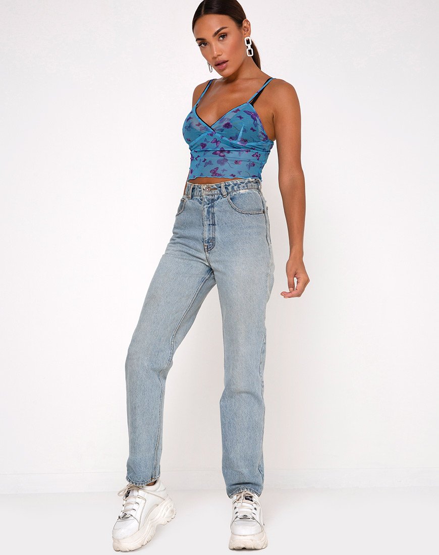 Afbeelding van Penika Cami Top in Mesh Butterfly Azure