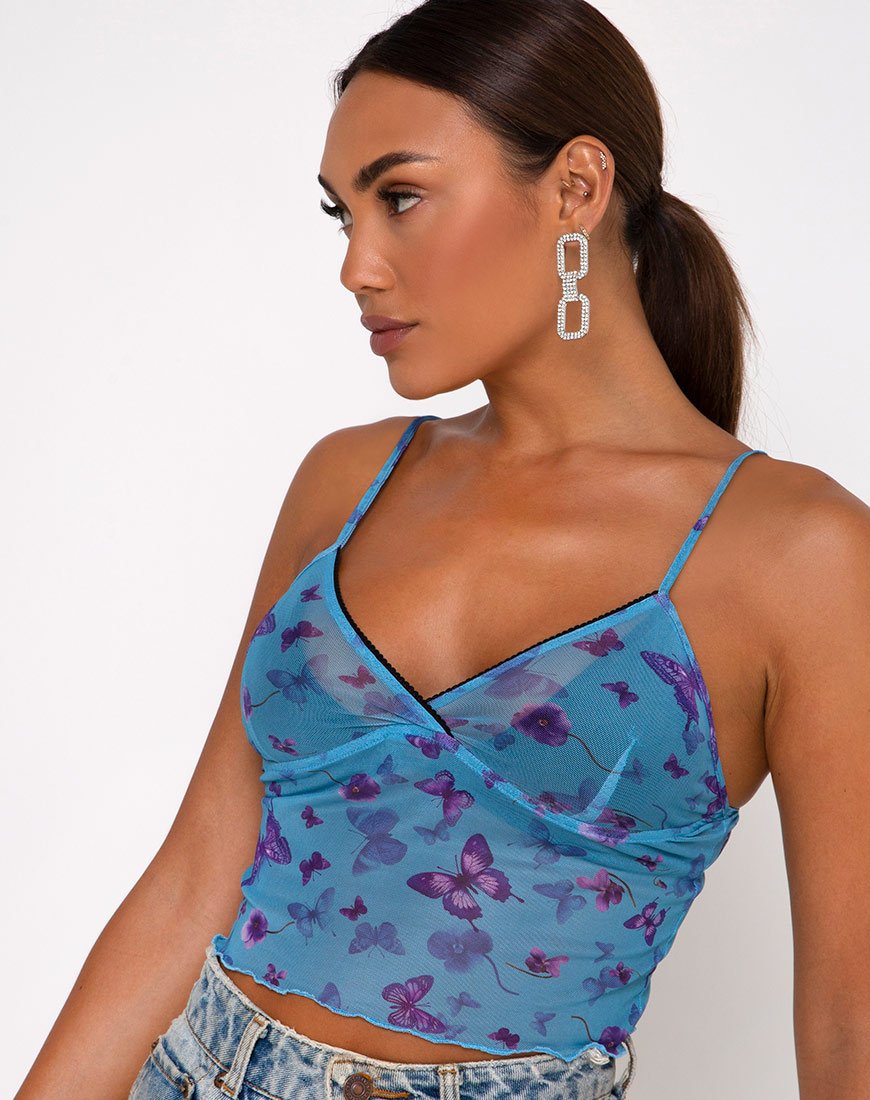 Afbeelding van Penika Cami Top in Mesh Butterfly Azure