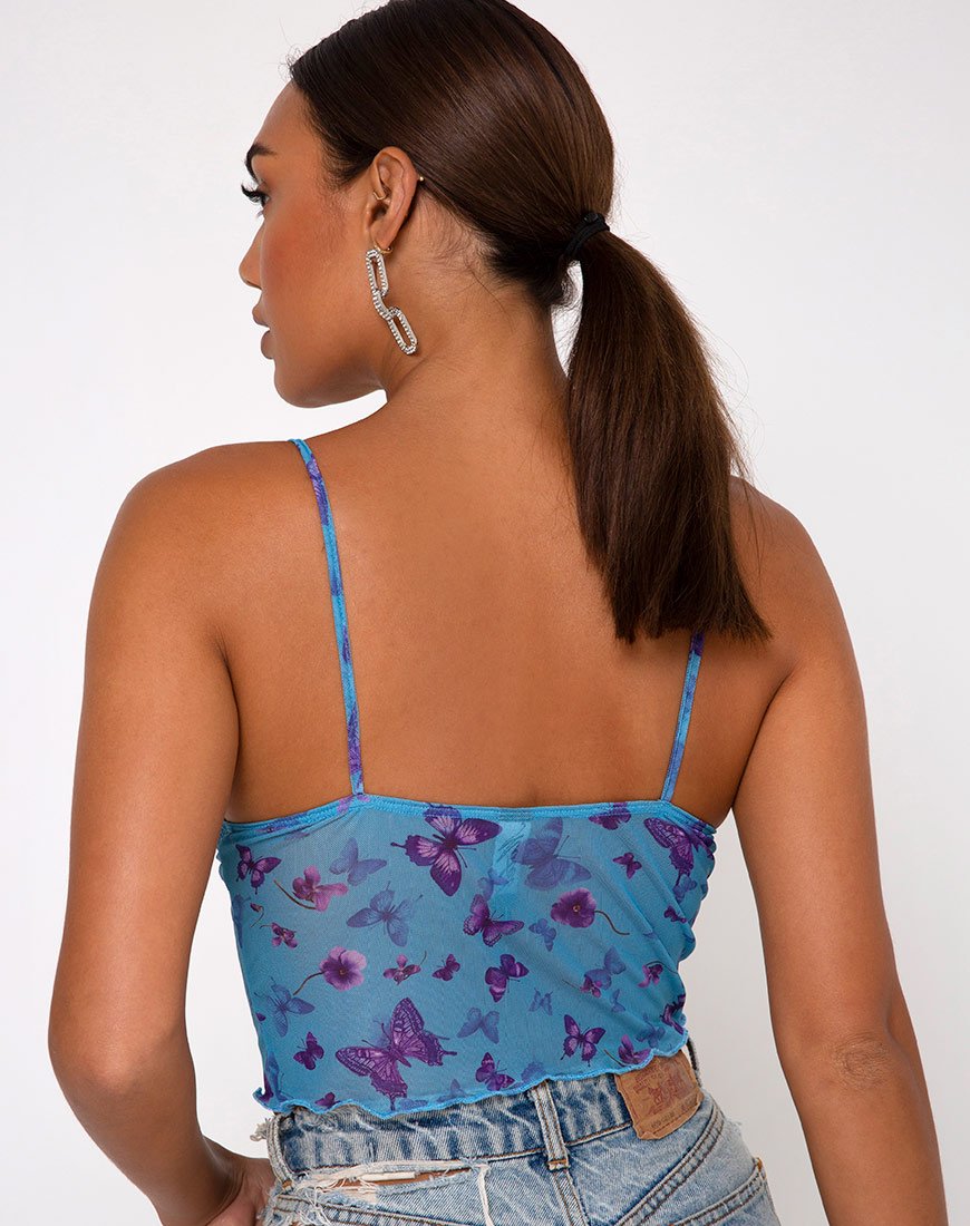 Afbeelding van Penika Cami Top in Mesh Butterfly Azure