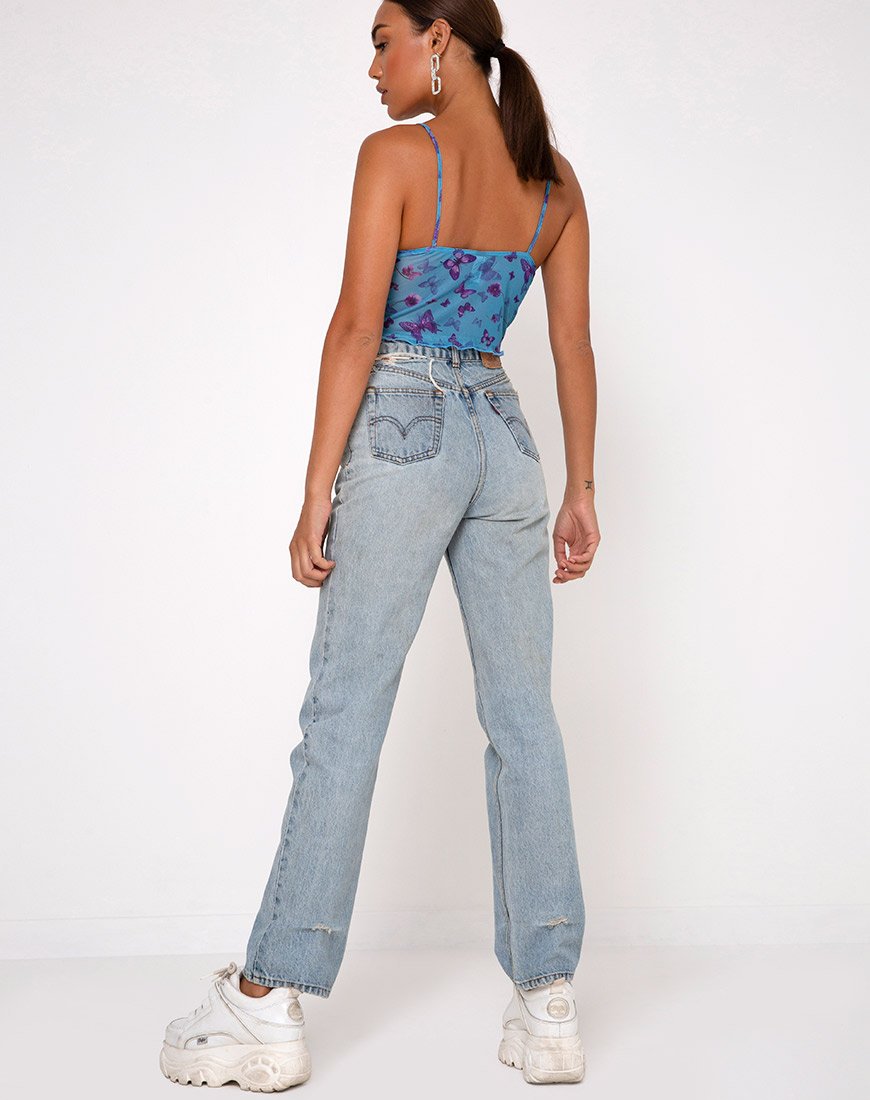 Afbeelding van Penika Cami Top in Mesh Butterfly Azure