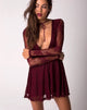 Afbeelding van Penley Skater Dress in Femme Lace Maroon