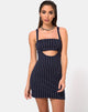 Afbeelding van Petra Mini Dress in Navy Pinstripe