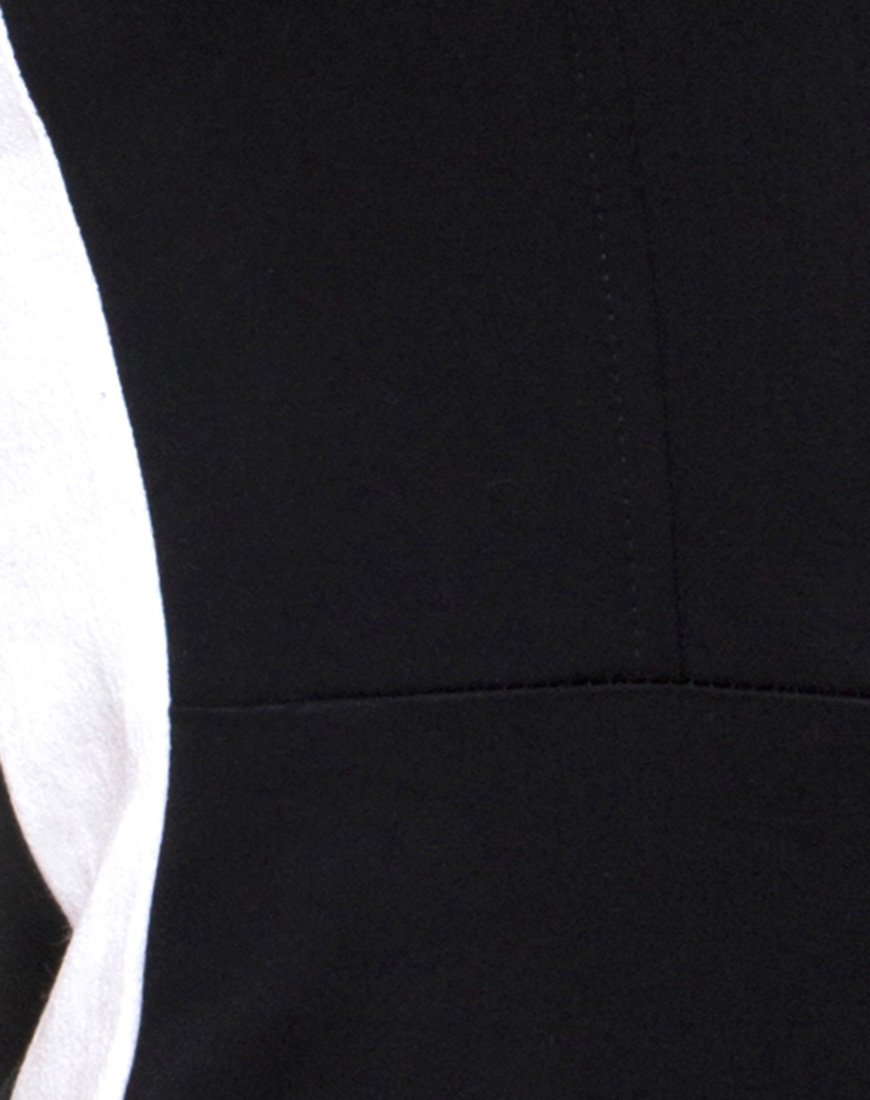 Afbeelding van Peyas Bodycon Jurk in Zwart met Witte Streep