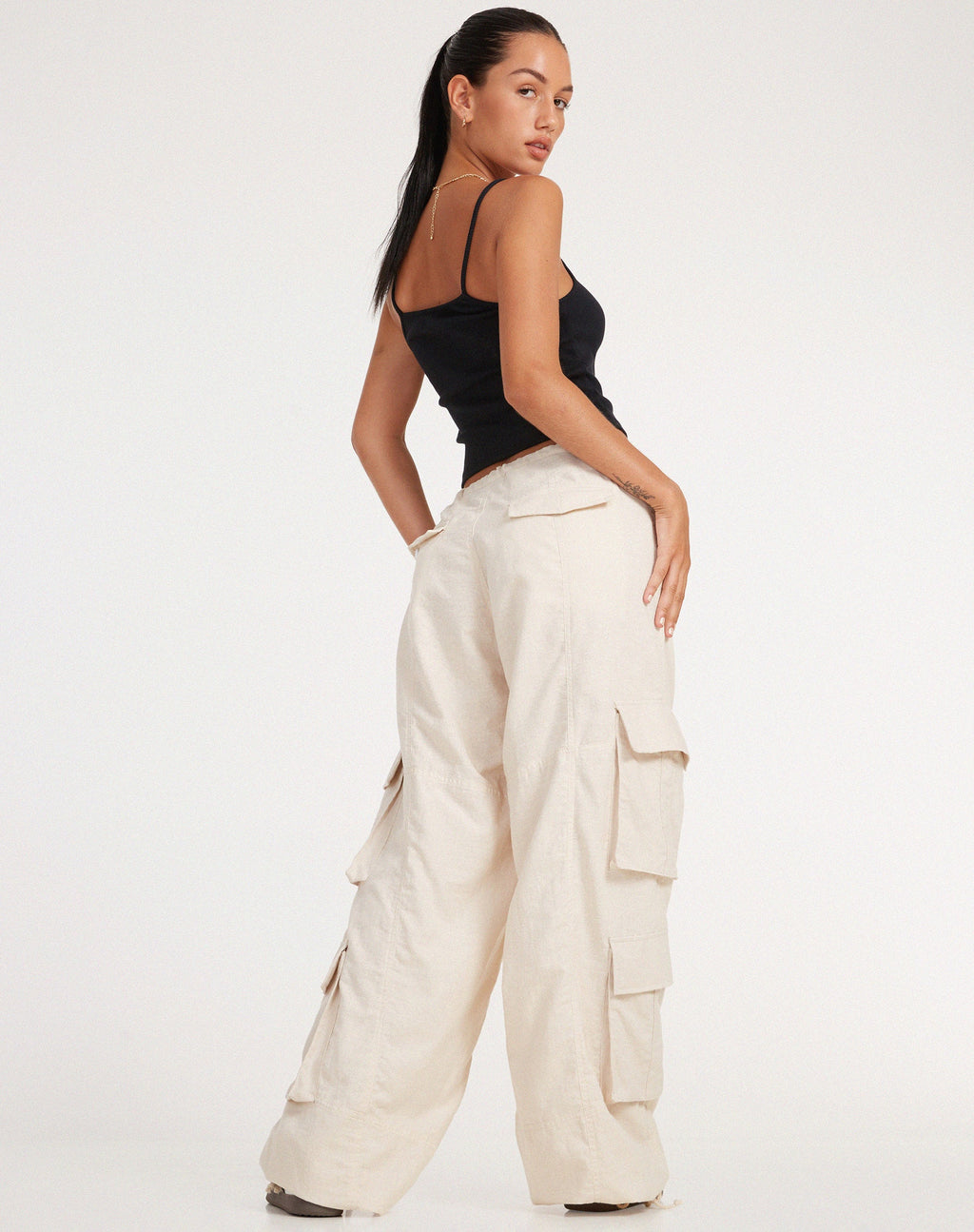 Philia Cargo Broek in Ecru