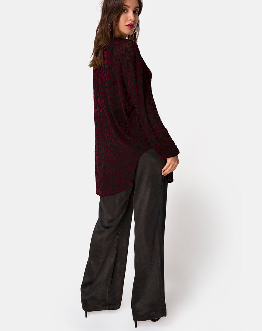 Afbeelding van Phobe shirt in rood luipaard vloknet